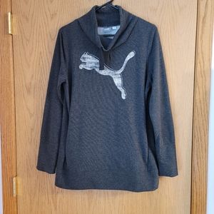 Puma charcoal gray tunic sweatshirt size large